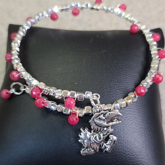 Bracelet K U Team. Silver/Red. ADJUSTABLE - Picture 2 of 6